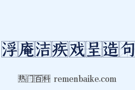 浮庵洁疾戏呈造句是什么意思的图片